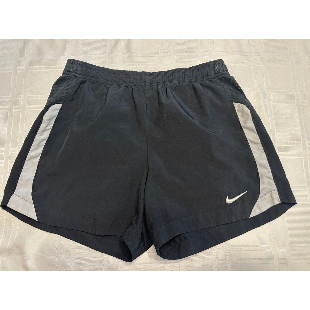 Nike Shorts Women M Black Dri-FIT Running Athletic Grey Side Stripe Activewear